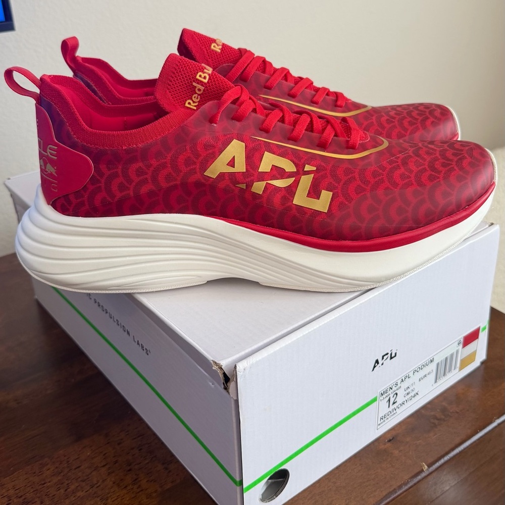 APL Men’s 12 Red and Ivory Podium Sneakers